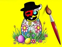 Sprunki Easter Coloring image